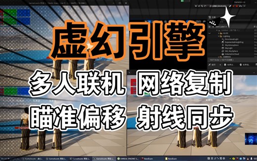 【UE笔记】87 多人联机、网络复制、瞄准偏移及射线同步