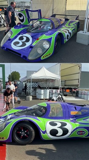 $30M+ PURE SOUND! Porsche 917 LH "Hippie Car" Leaves the Paddock 🏁 #martiniracing #lemans2025