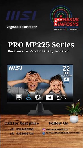 MSI Pro MP225 Series: Reigning King of 22-Inch Monitors👑#sale #offers #discounts #bestdeals #22inch
