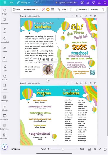 Preschool Graduation Ceremony Template Bundle: Editable Diploma, Invitation (canva) - Etsy Canada