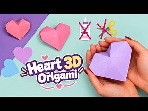 Easy 3D Origami Heart ❤️ No Glue | DIY Paper Heart Tutorial | Easy Origami for Beginners