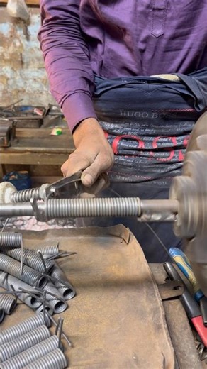 Sturdy Iron Wire Spring Made on Lathe for Jhampo Swing Support #shorts