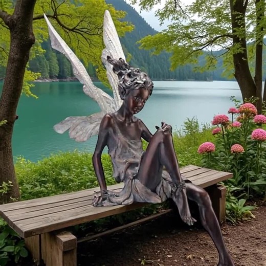Enchanting Flower Fairy Statue – Outdoor Garden Sculpture - Etsy