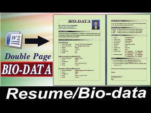 How to make Bio Data । biodata । Bio-Data Writing System । How to Write Resume, biodata । CV Format