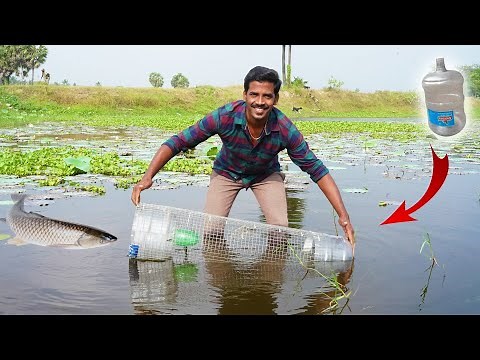 Fish Trap | தண்ணி கேன் வெச்சி மீன் வேட்டை | Working 💯 | Simple Fish trap with Old water can..! MmK