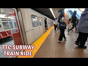 TTC Subway Train Ride on Line 2 from Dundas West to Kipling Station