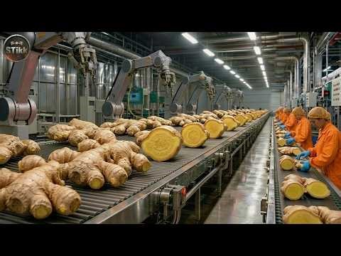 Inside an Industrial Ginger Factory | Tons of Fresh Ginger Turned Into Powder & Paste (Full Process)