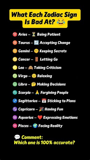 😂 What Is Your Zodiac Sign Terrible At? #zodiac #zodiacsigns #astrology #horoscope #tarot