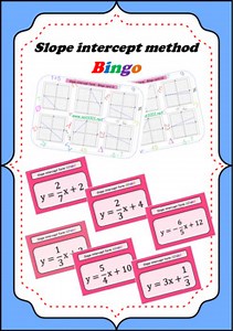 Slope intercept from graph bingo game