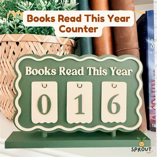 Book Counter Library Sign and Bookshelf Decor | Bookish Decor | Book Lover Gift | Books Read This Year | Tracker | New Year Goal - Etsy