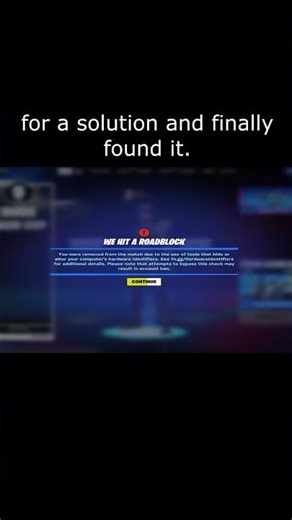 FORTNITE removed from the match due to the use of tools that hide or alter your computer’s hardware