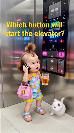 😂Cute Baby Got Stuck in Elevator-Lift | Calling Mama For Help | 🍬🎀 #cute #cutebaby #papamamababy