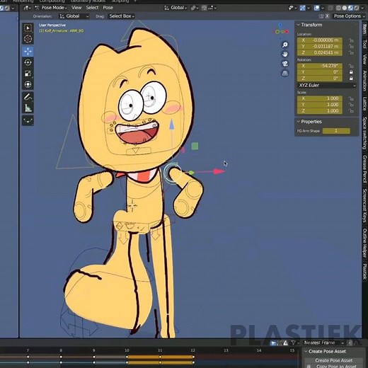 Koffee kat hybrid 2D/3D rig 2.0 ‪@KoffeeKatStory‬ #blender3d