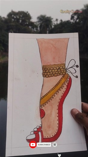 Dancing Girl Feet Drawing ✍🏻 Indian Classical Dance feet 🦶🏻 #shorts #classicaldance #drawing #viral