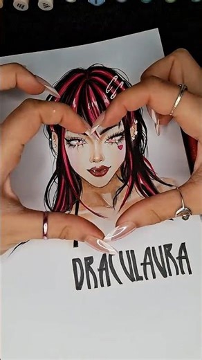 🦇Drawing DRACULAURA #monsterhigh #drawingprocess