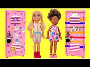 Barbie Chelsea Has Fun with Custom DIY Back to School Locker | School Routine