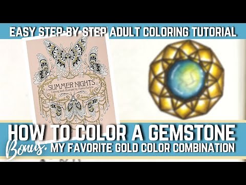 HOW TO COLOR GEMSTONES | Step-by-Step Easy to Follow Tutorial | Adult Coloring for Beginners