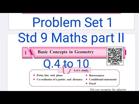 Problem Set 1| Q.4 to 10 | L-1 Basic concepts in Geometry | Maths part II | Std 9