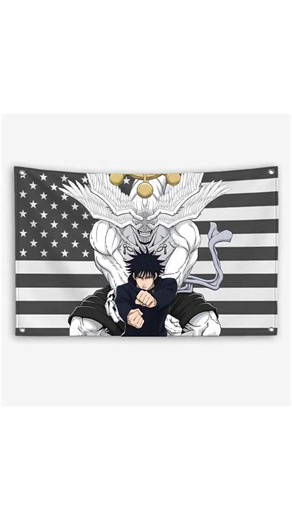 Are you ready to expand your reach? Click the link to own the Megumi & Mahoraga brand today! :#JujutsuKaisenMerch #JJKFandom #Megumi #MahoragaFlag #AnimeDecor