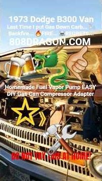 🛠#HomeMade #Venturi #FuelPump #EASY #DIY #fromSCRATCH #Gas #Vapor #Pump #808Dragon.com #offgrid #fix