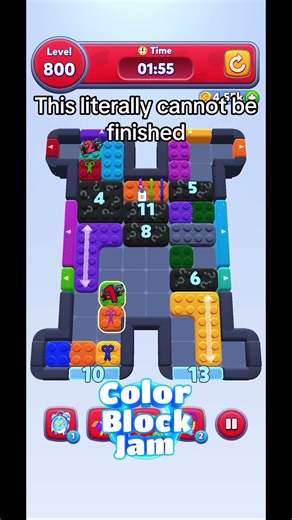 This literally cannot be finished for sure#colorblockjam #insane #impossible #games #blocks
