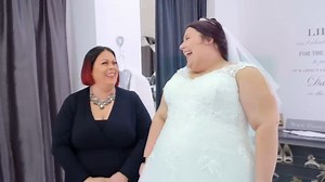 18K views · 340 reactions | Body-conscious bride, Emma is at the salon trying to find the perfect wedding dress with the help of her mum, Jo and Al. | Curvy Brides' Boutique - TLC | Facebook