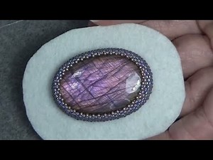 Tutorial #6 Beaded Embroidery techniques bezels, Peyote bezel, Мастер класс, оплетение кабошона.
