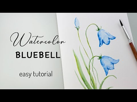 How to Paint Watercolor Bluebell - Easy Tutorial