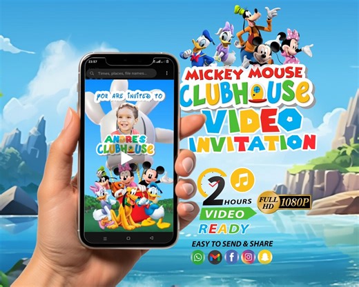 Mickey Mouse Clubhouse Birthday Invitation Video, Animated Digital Invite - Etsy