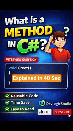 C# Interview Question 🚀 What is a Method? (Best Answer!) #shorts