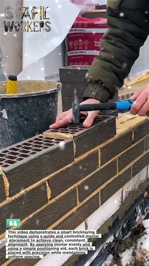 Bricklaying Hack That Pros Don’t Tell You! Faster & Perfect Alignment 🔥