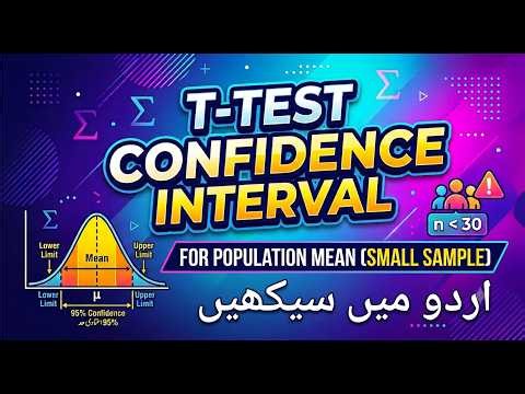 Confidence Interval for Population Mean (Small Sample) | T-Test Estimation | Sigma Unknown