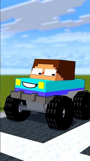 Steve Monster Truck Meets Alex Car at the Traffic Light | Minecraft Animation #shorts