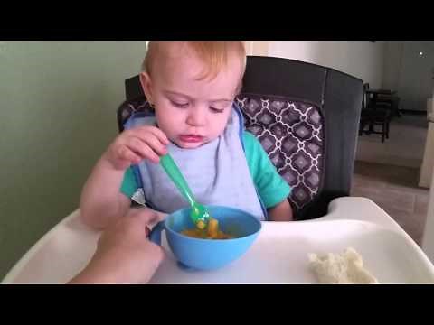 How to teach baby to eat with a spoon or fork