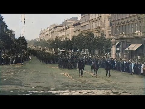 Romanian Army in Budapest (footage)