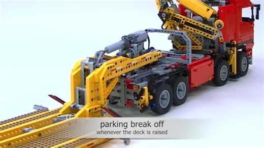 US style lowboy with jeep and booster Trailer Tr4 MkII 8258 build with LEGO®