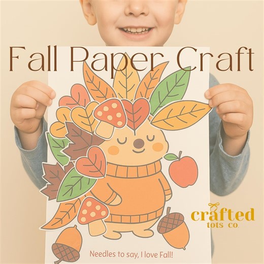 Fall Paper Craft Printable | Fall Craft for Kids | Fall Coloring Pages | Autumn Craft | Fall Craft Kit | Printable Autumn Activity for Kids - Etsy
