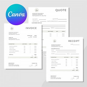 Custom Invoice Template and Receipt Template | Professional Business Invoice | Customer Receipt | Quote Form | Instant Download - Etsy UK