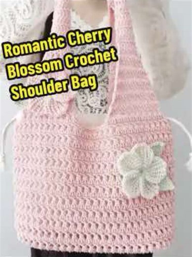 Romantic Cherry Blossom Crochet Shoulder Bag Tutorial