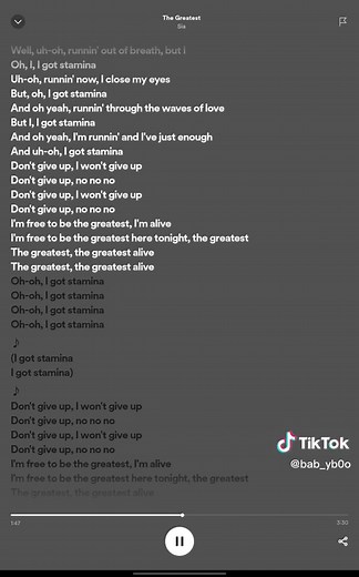 The Greatest - Sia Lyrics Video