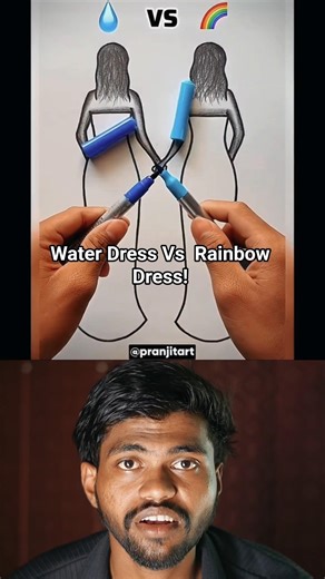 Water Dress vs Rainbow Dress! #shorts #art #dress #challenge #ytshorts