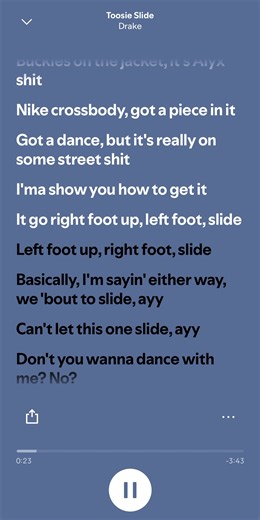 Toosie Slide - Drake #fyp #song #lyrics #spotify #music | toosie slide