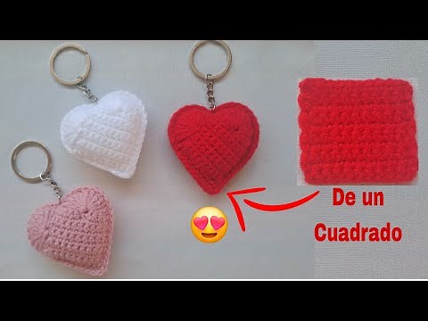 ¡Teje Fácil Lindo Corazón a Crochet! Llavero Corazón Fácil de Tejer a Ganchillo/Valentine Crochet