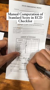 Manual computation of Standard Score in ECD Checklist #maestrangmaligalig #KindergartenTeacher #buhaytitser | Aileen Serwelas Laluna