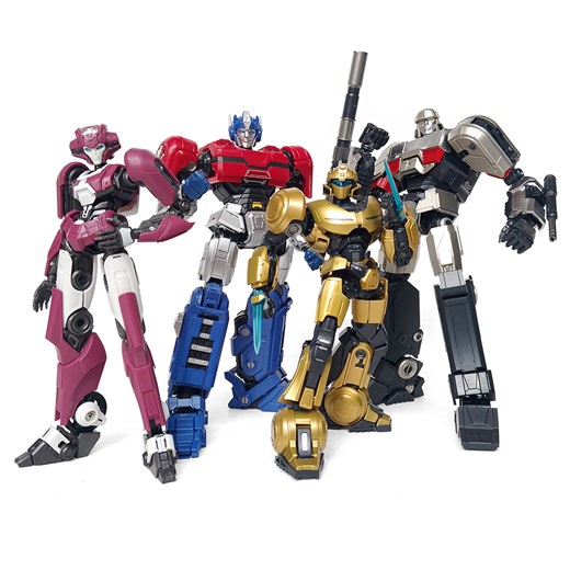 Yolopark AMK Transformers One Optimus Prime, Megatron, Bumblebee & Elita-1 Cogged Mode In-Hand Images