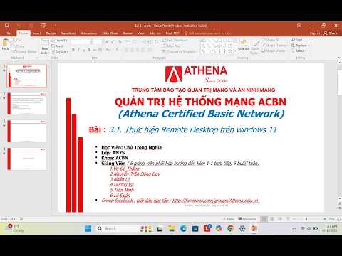 ACBN - Bài 3.1. Thực hiện remote desktop trên windows 11 - Chu Trong Nghia