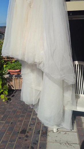 My Christmas gift to you, the final reveal of this dress! Part 4 (The Finale): This vintage wedding gown was found near a dumpster sitting in its original box getting soaked by the rain. I had no idea I was in for something so special. There are some unique things I've started to notice about this gown that I can't wait to share with you all. I think all of the time, effort and love was totally worth it. This gown is now waiting for its second chance 🥰 #weddingdress #vintage #vintageweddingdres