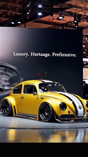 yellow vw beetle restomod modified on SEMA