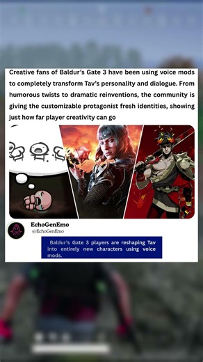 Baldur’s Gate 3 Players Turn Tav Into a New Character With Voice Mods