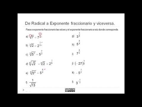 Ejercicio. Paso a Exponente Fraccionario